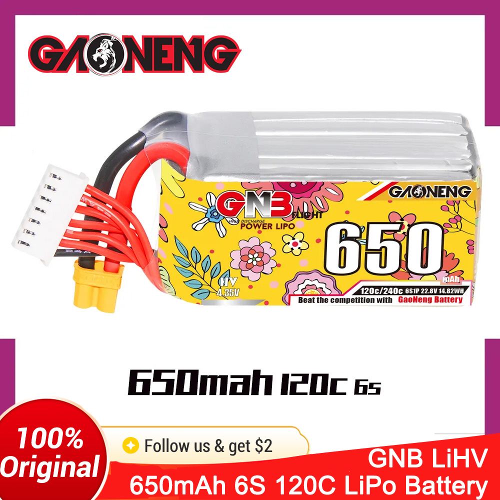 Drone Battery 6S - GAONENG 6S 650mAh LiHV 22.8V 120C