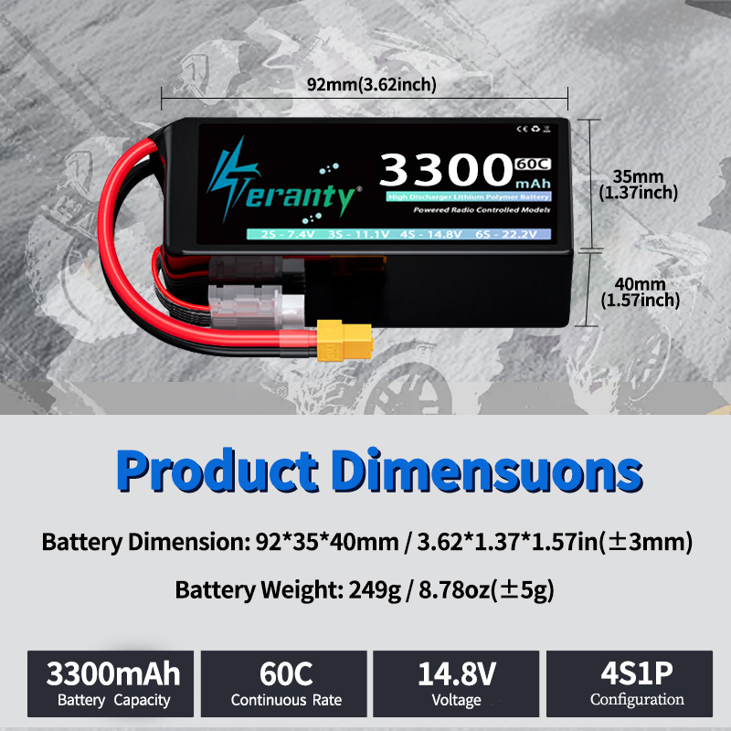 TERANTY 4S 3300mAh Lipo Batter - Drone Battery 4S recension och pris