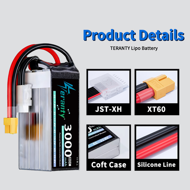 TERANTY 6S 22.8V 3000mAh 80C/1 - Drone Battery 6S recension och pris